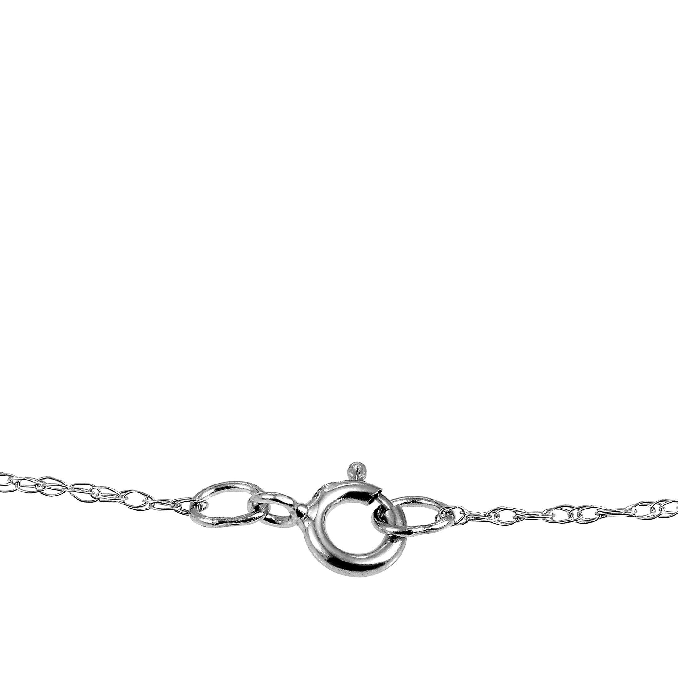 Round Cut 14 Karat White Gold Diamond and Ruby Flower Pendant Necklace