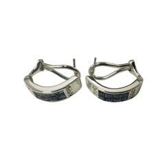 14 Karat White Gold Diamond and Sapphire Earrings #15084
