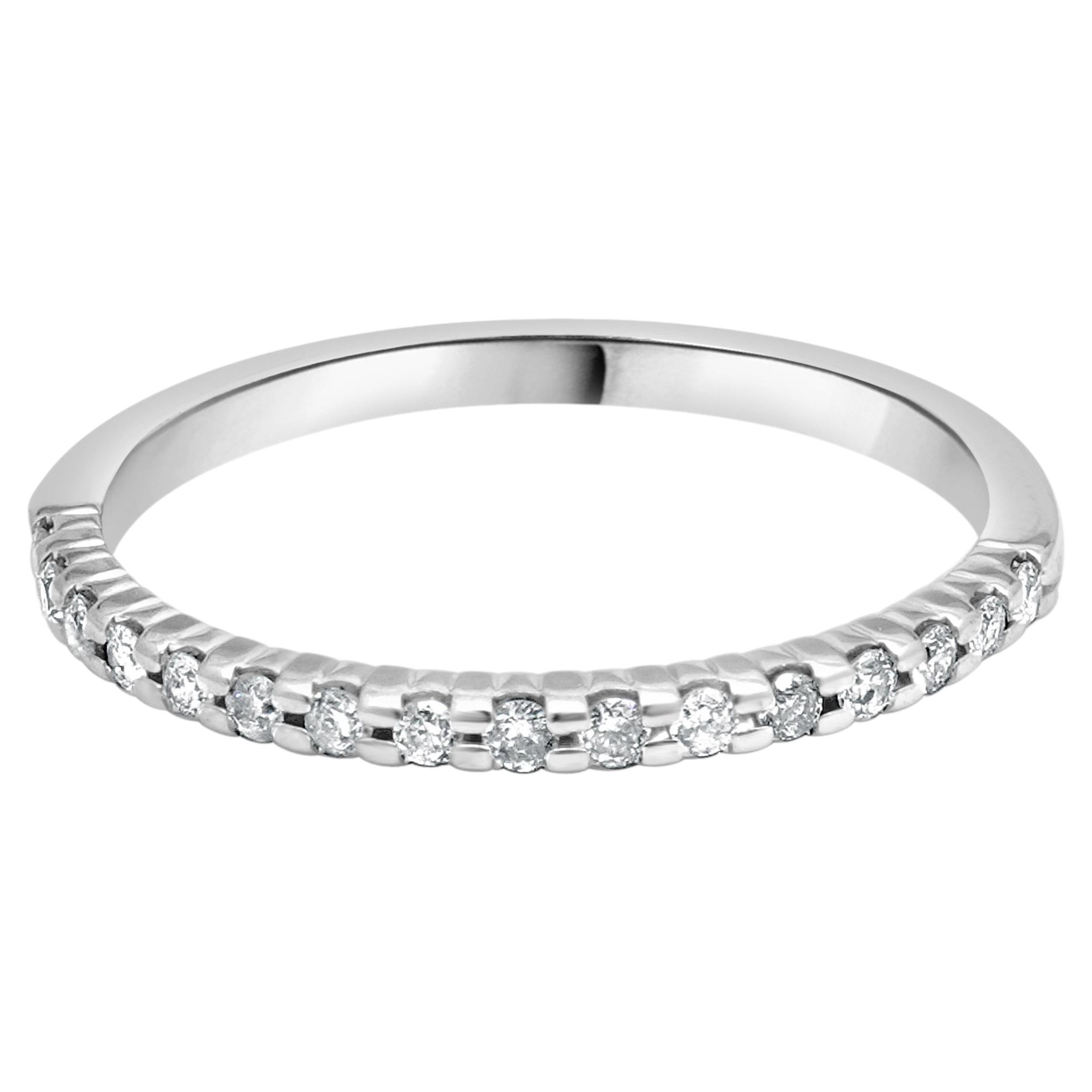 14 Karat White Gold Diamond Anniversary Band For Sale