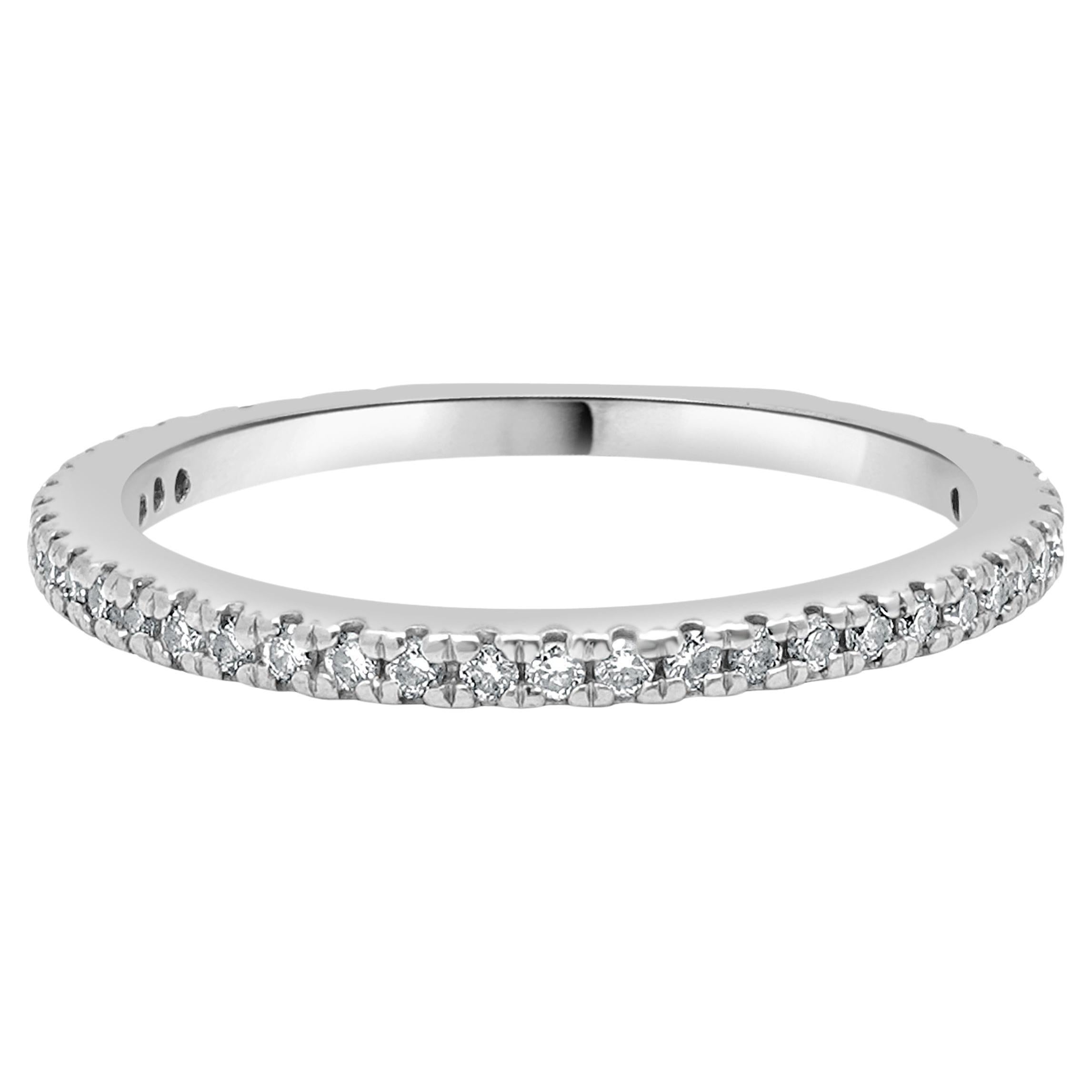 14 Karat White Gold Diamond Anniversary Ring