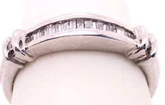 14 Karat White Gold Diamond Baguette Wedding Bridal Anniversary Band Ring