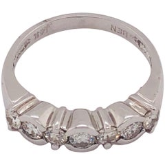 14 Karat White Gold Diamond Band Anniversary Bridal Ring 0.75 TDW