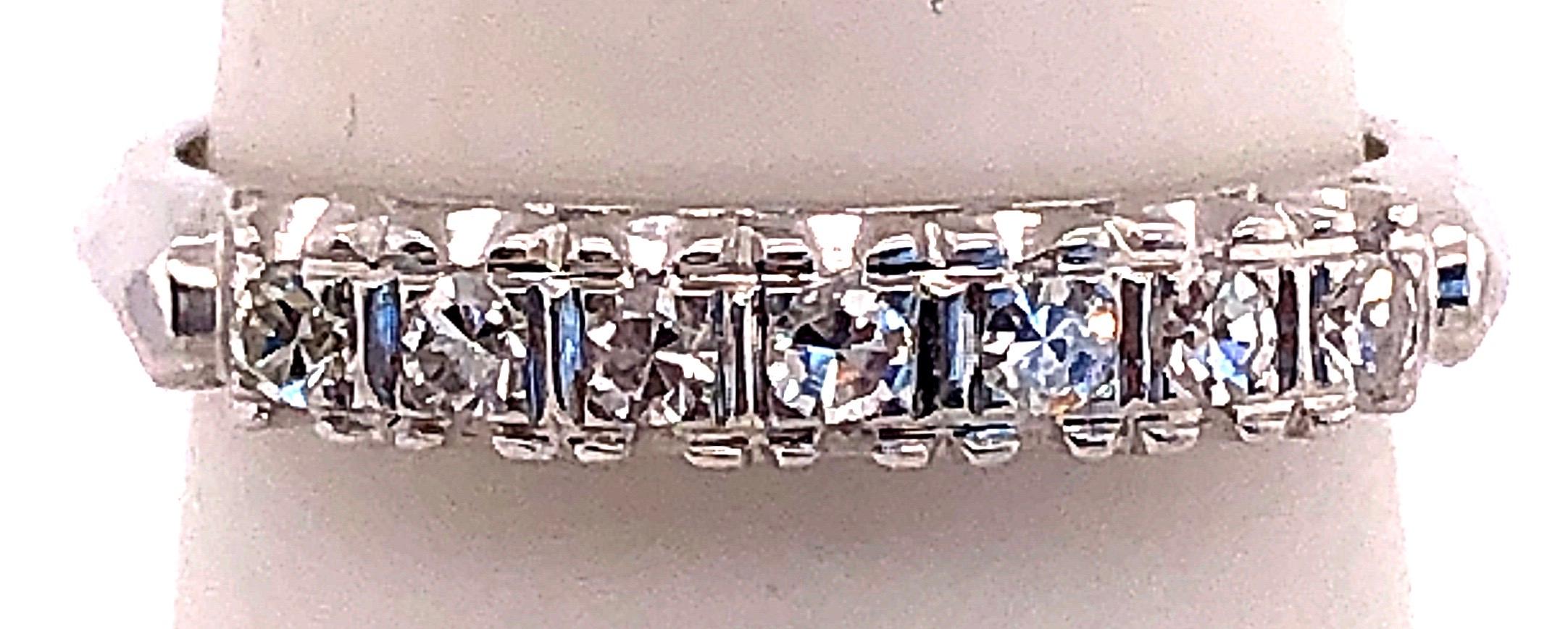 14 Karat White Gold Diamond Band Anniversary Wedding Bridal Ring Size 6.75.
0.50 total diamond weight.
2 grams total weight.