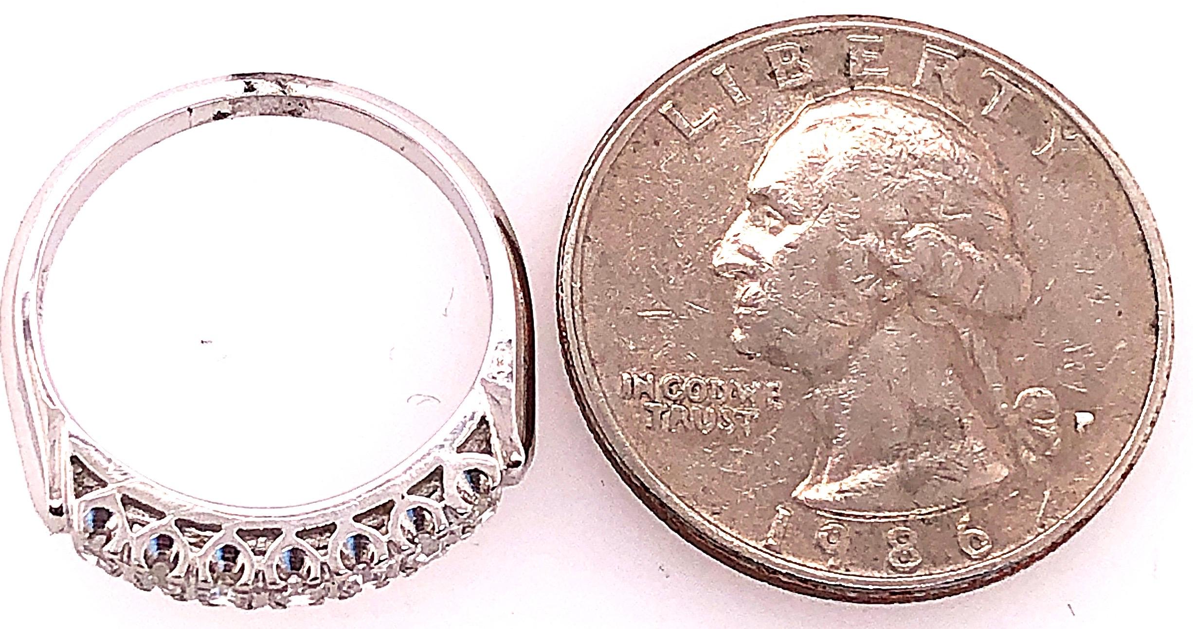 14 Karat White Gold Diamond Band Anniversary Wedding Bridal Ring For Sale 2