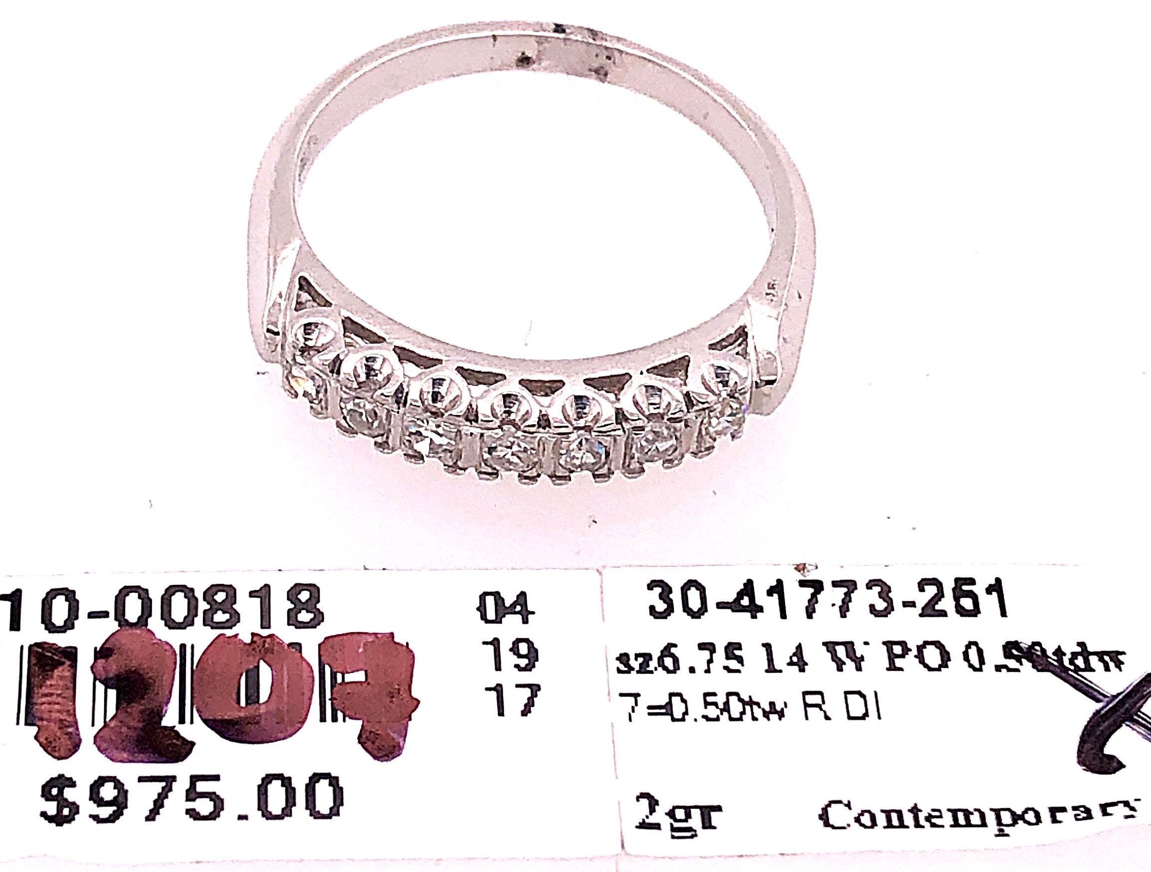14 Karat White Gold Diamond Band Anniversary Wedding Bridal Ring For Sale 3