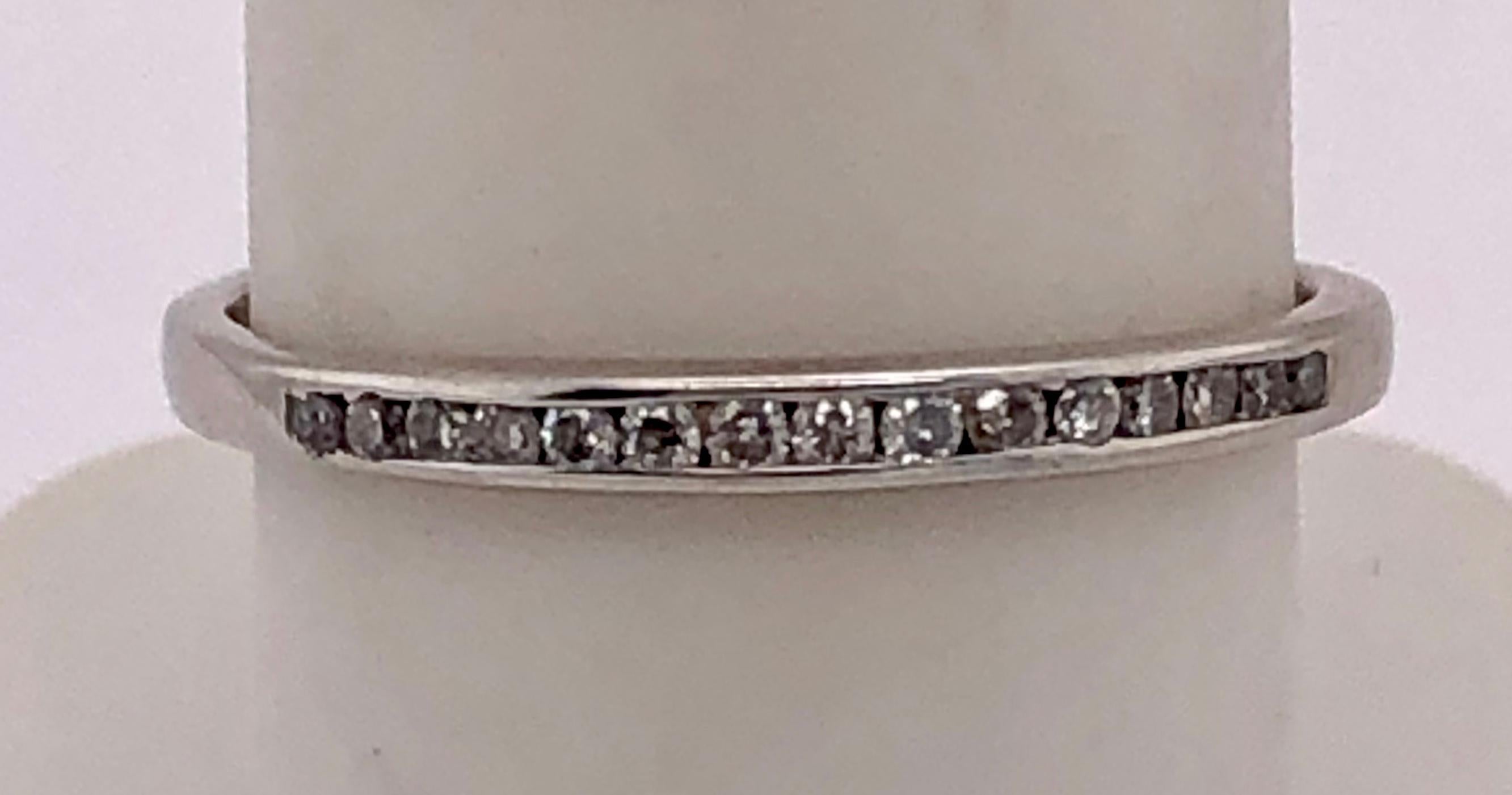 14 Karat White Gold Diamond Band / Bridal Ring For Sale 2