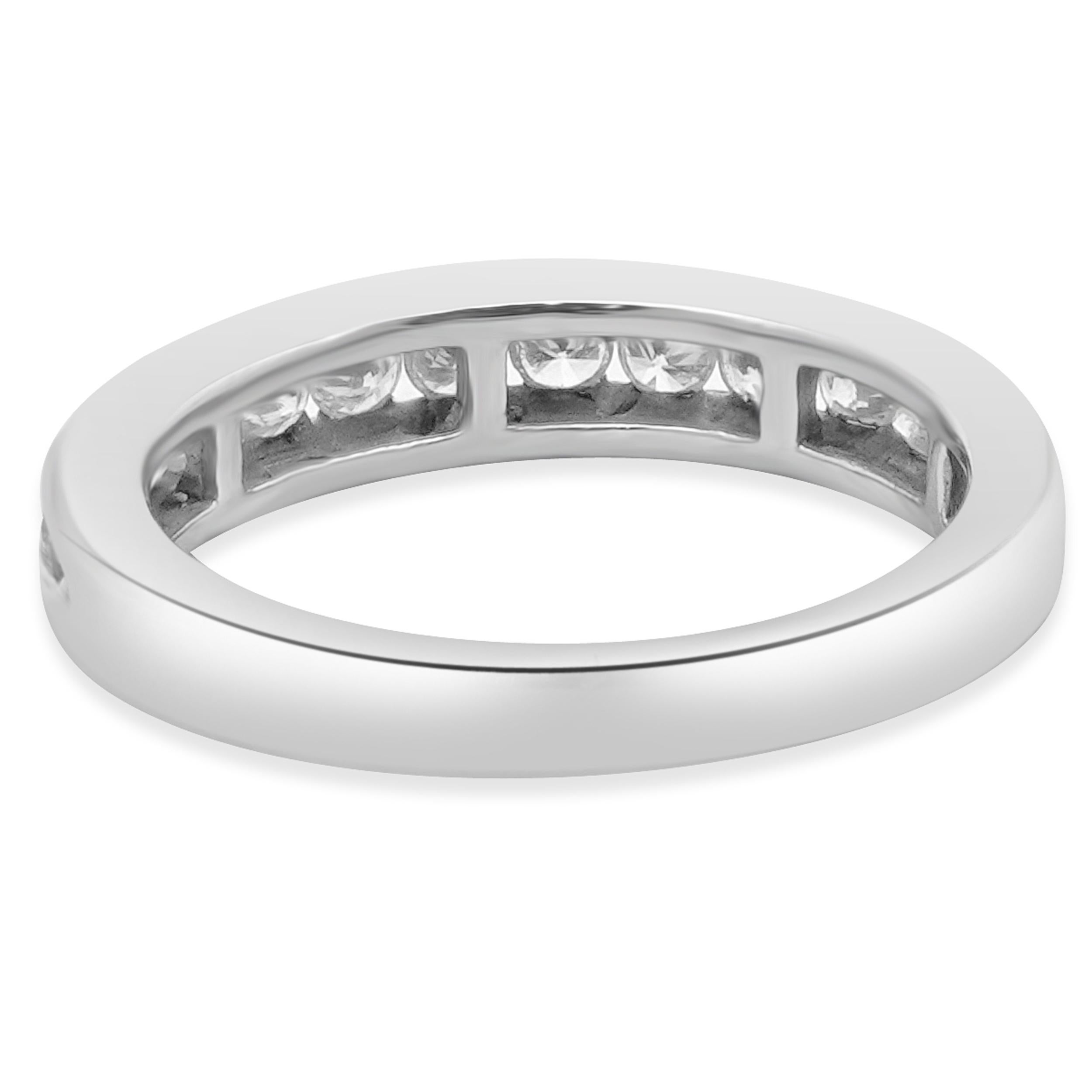 Brilliant Cut 14 Karat White Gold Diamond Band For Sale