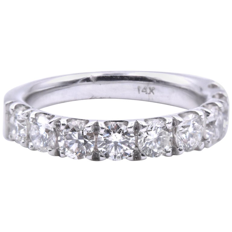 14 Karat White Gold Diamond Band For Sale at 1stDibs