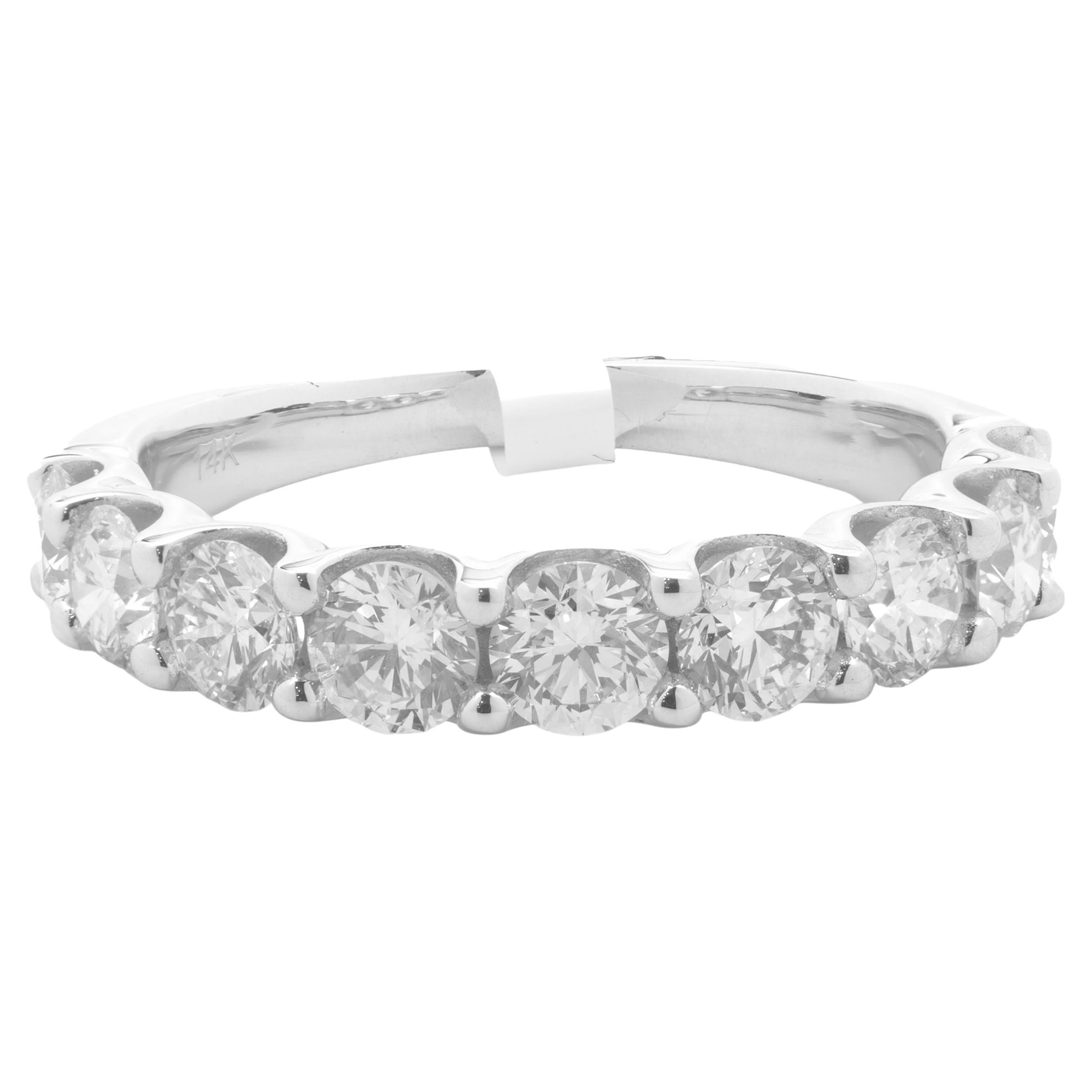 14 Karat White Gold Diamond Band For Sale at 1stDibs