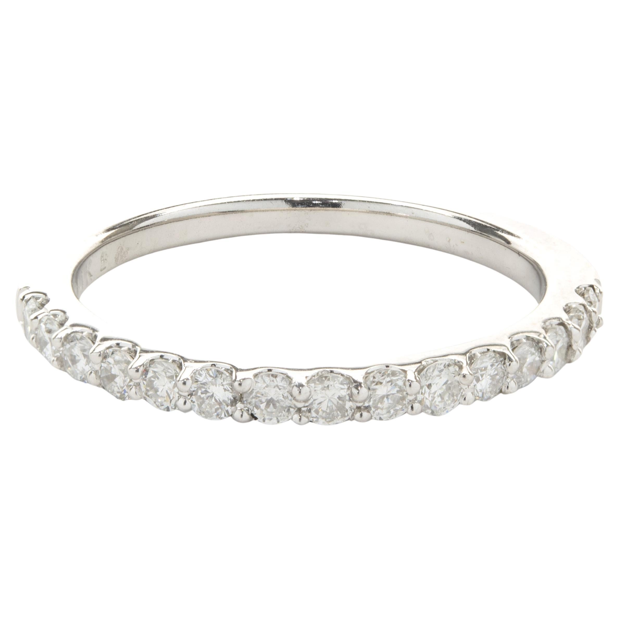 14 Karat White Gold Diamond Band For Sale at 1stDibs