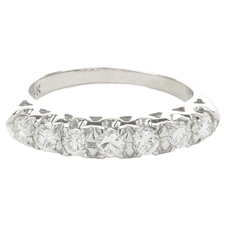 14 Karat White Gold Diamond Band For Sale at 1stDibs