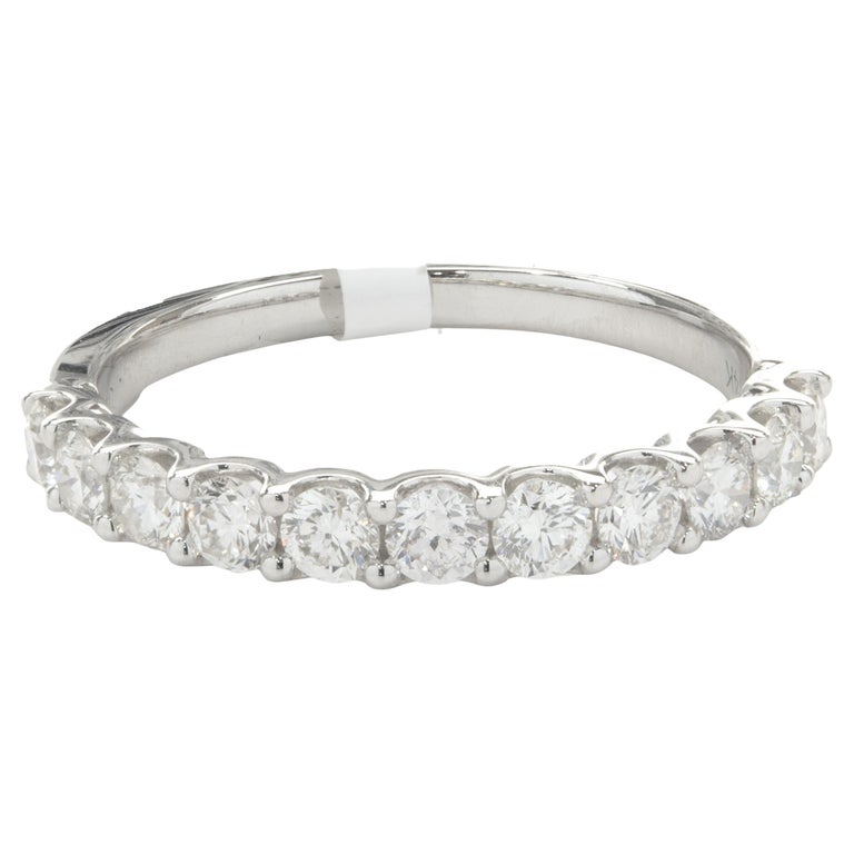 14 Karat White Gold Diamond Band For Sale at 1stDibs