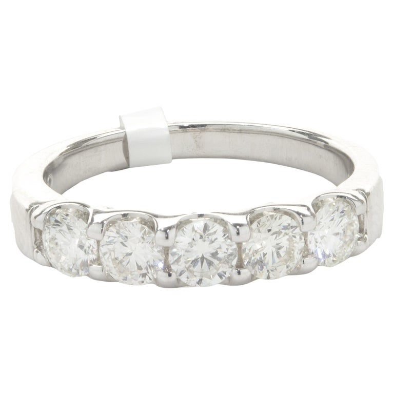 14 Karat White Gold Diamond Band For Sale at 1stDibs