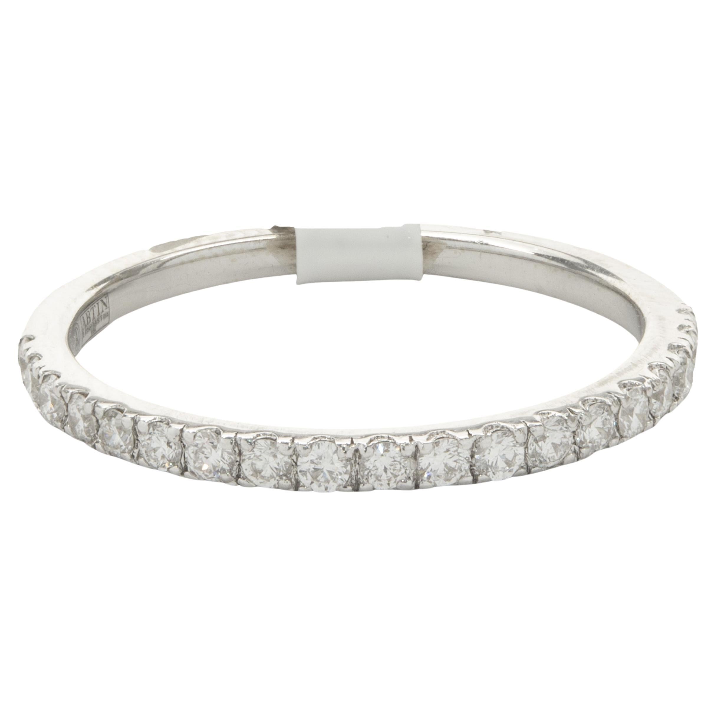 14 Karat White Gold Diamond Band