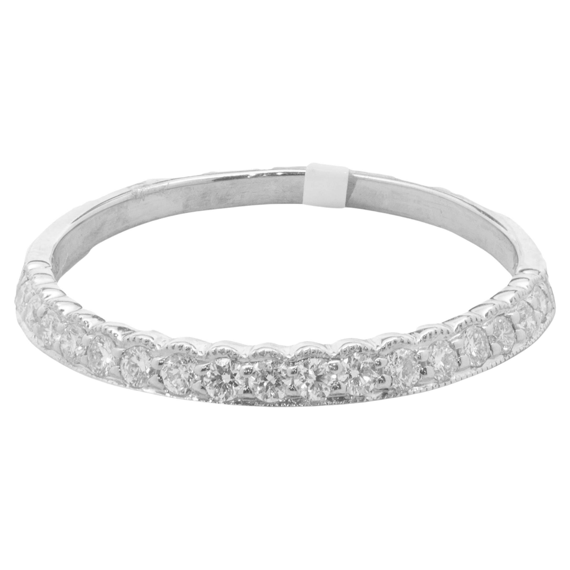 14 Karat White Gold Diamond Band For Sale