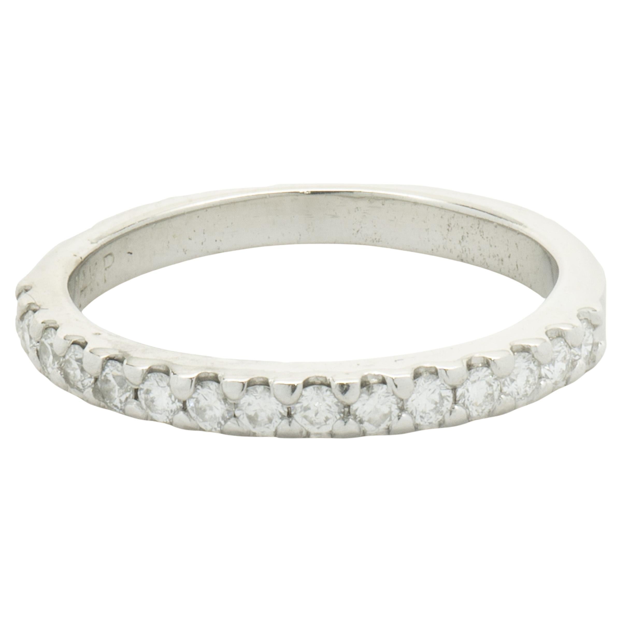 14 Karat White Gold Diamond Band