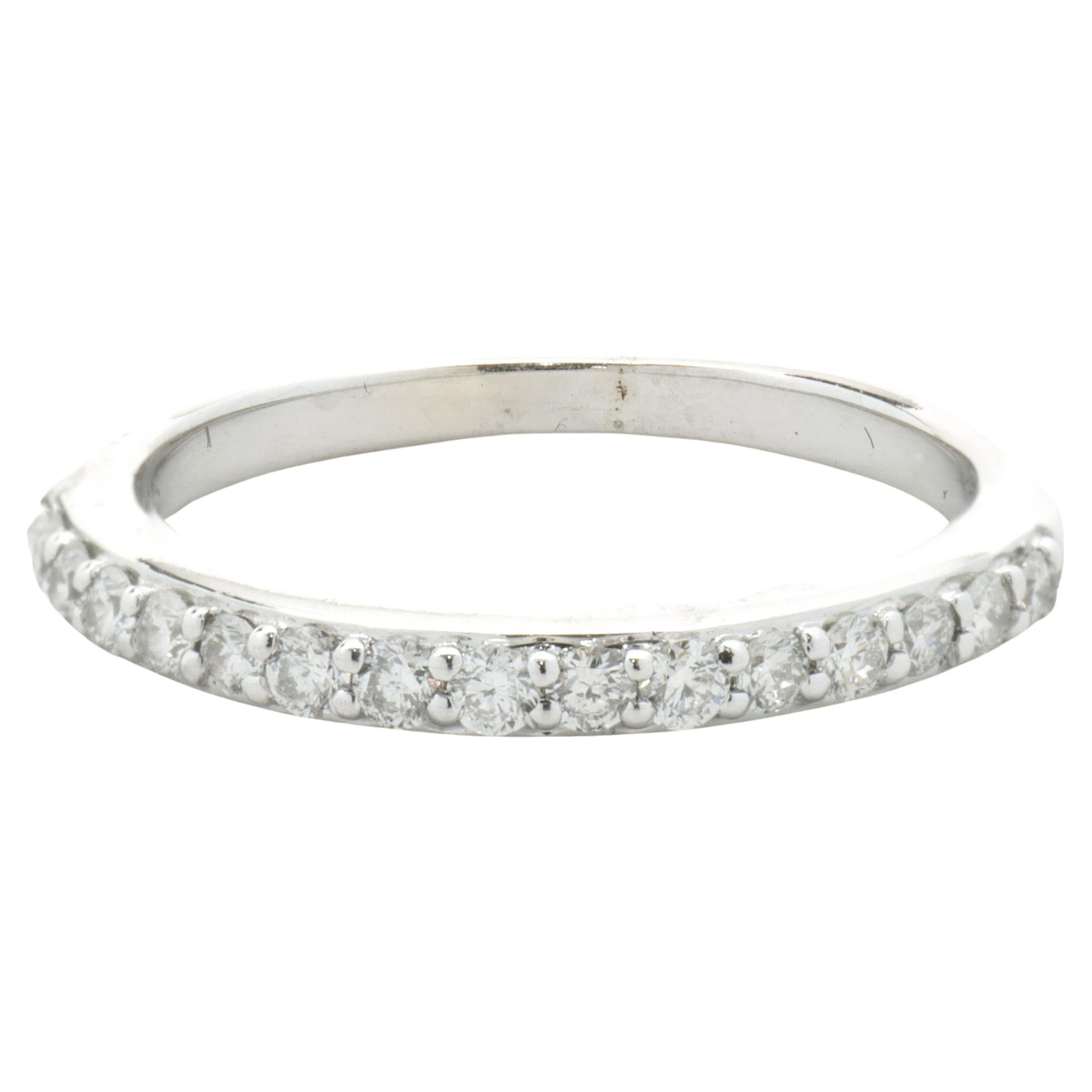 14 Karat White Gold Diamond Band For Sale