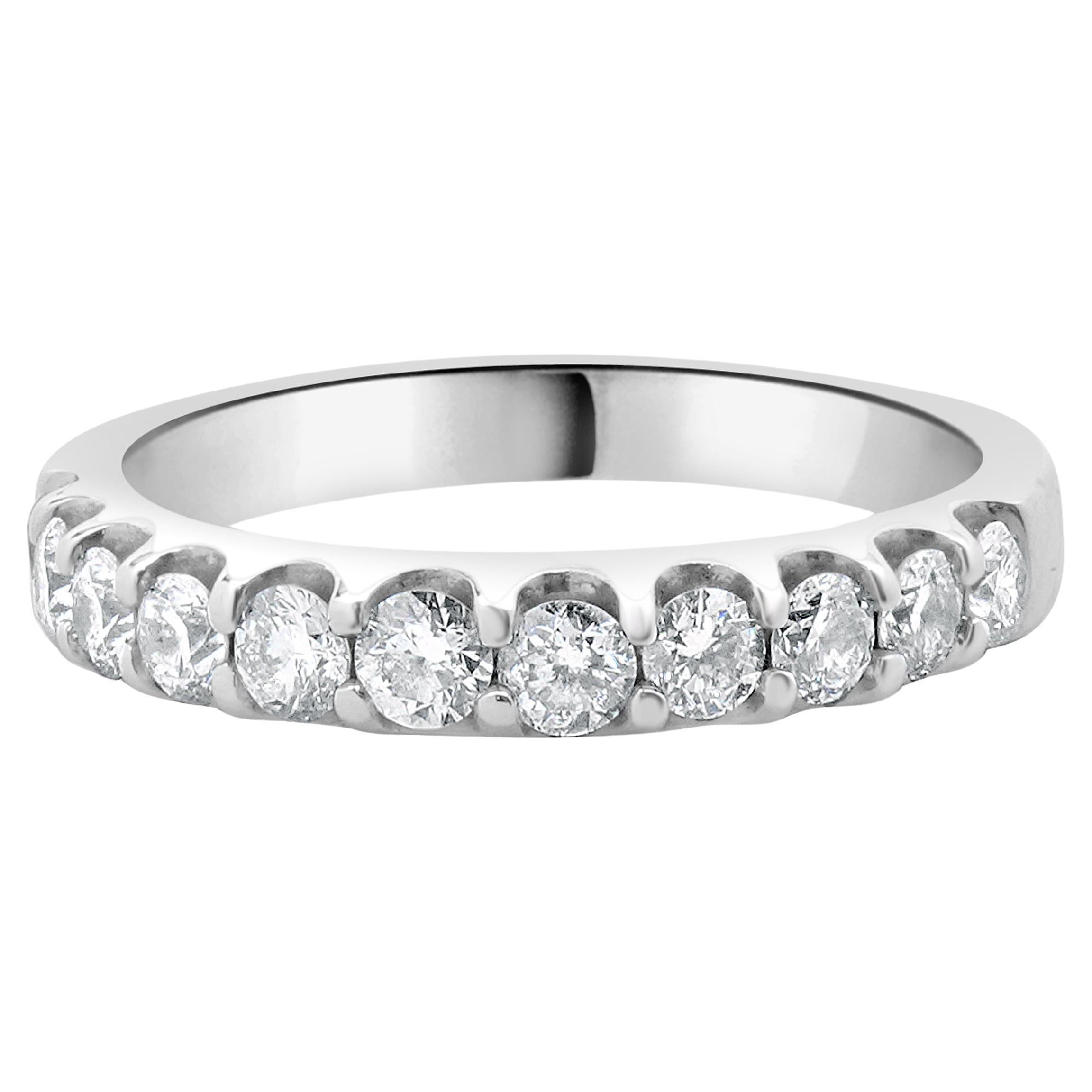 14 Karat White Gold Diamond Band For Sale