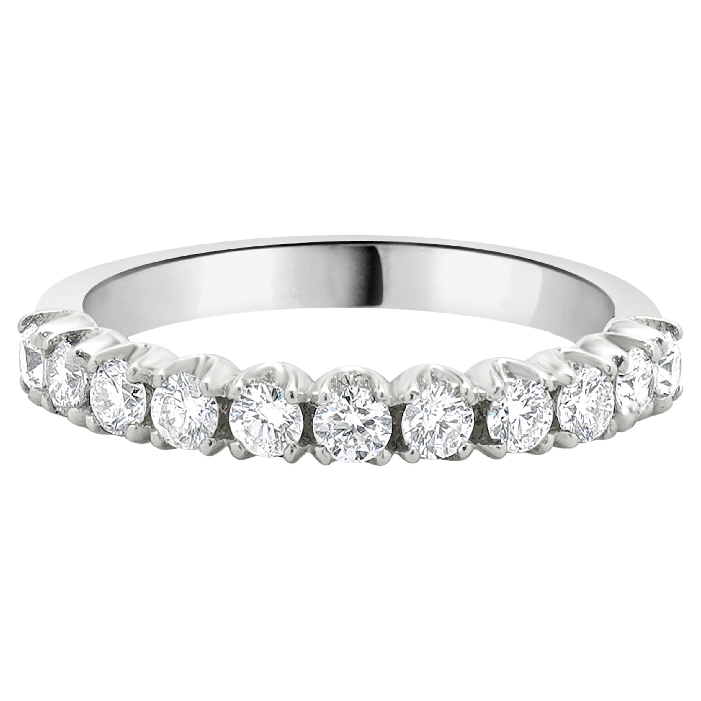 14 Karat White Gold Diamond Band For Sale