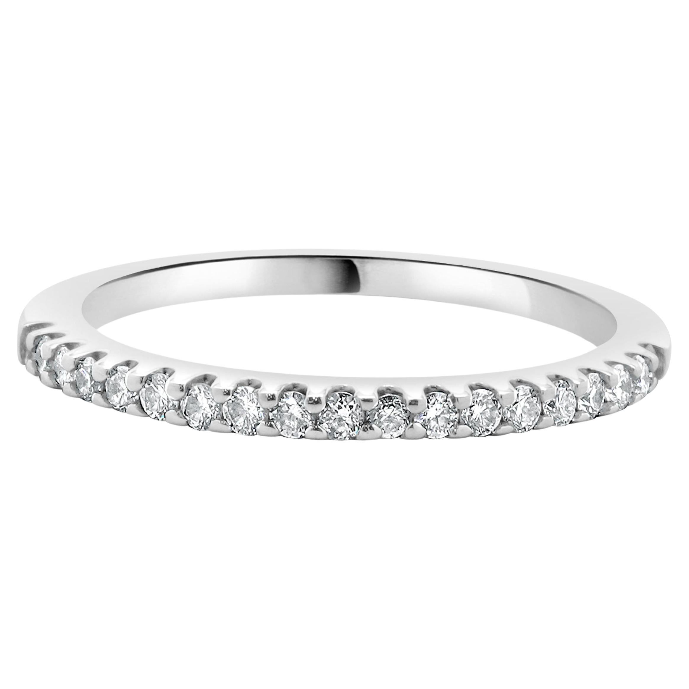 14 Karat White Gold Diamond Band