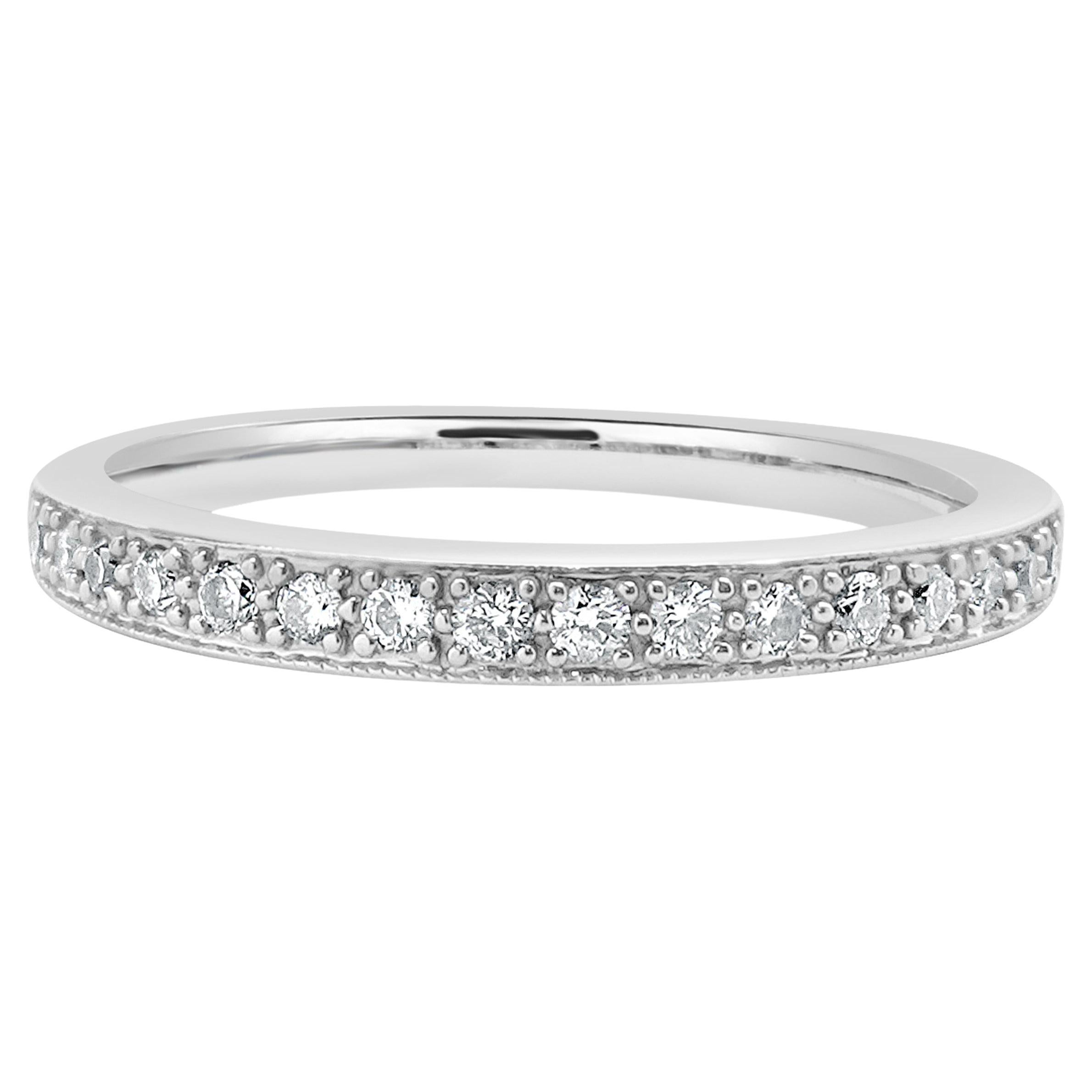 14 Karat White Gold Diamond Band