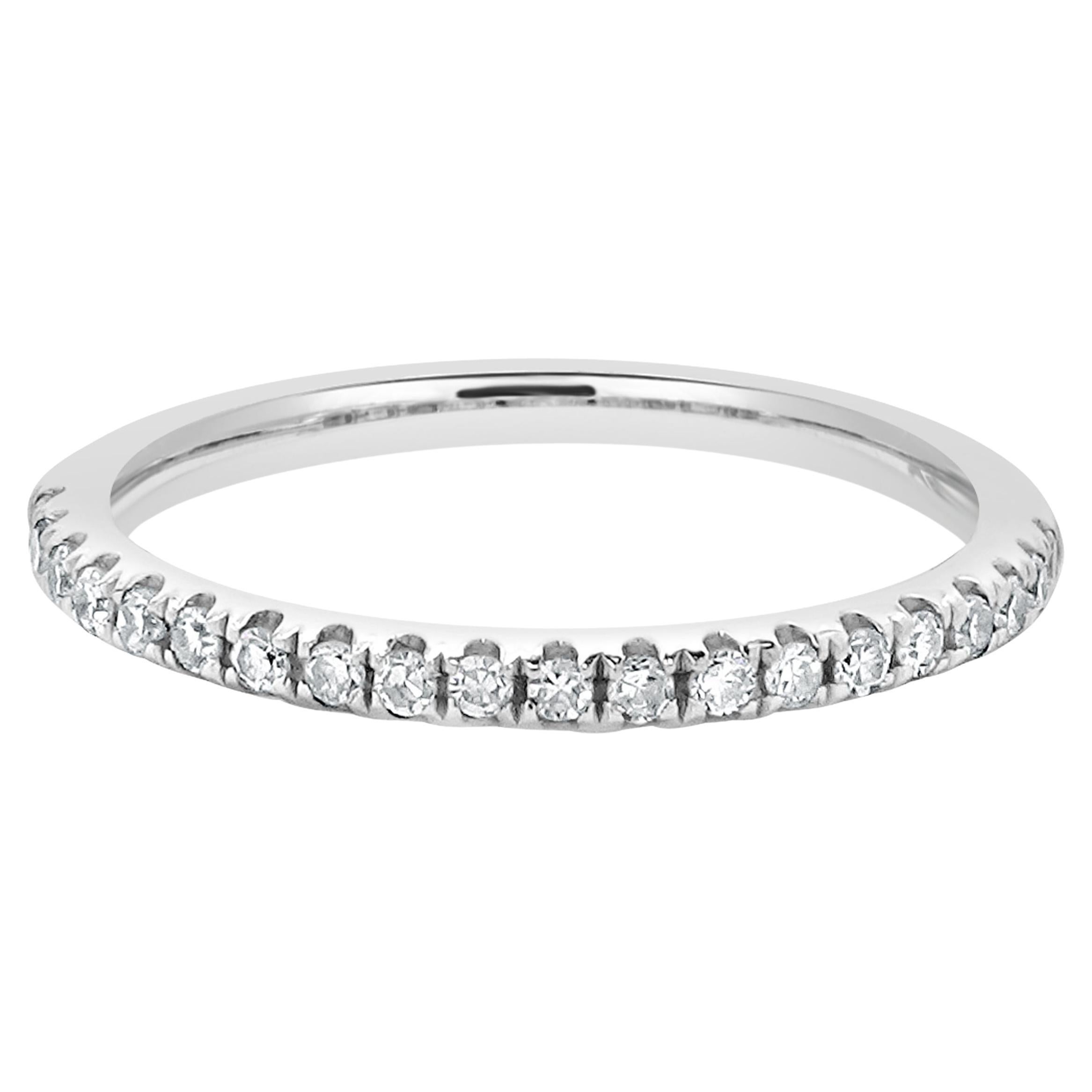 14 Karat White Gold Diamond Band