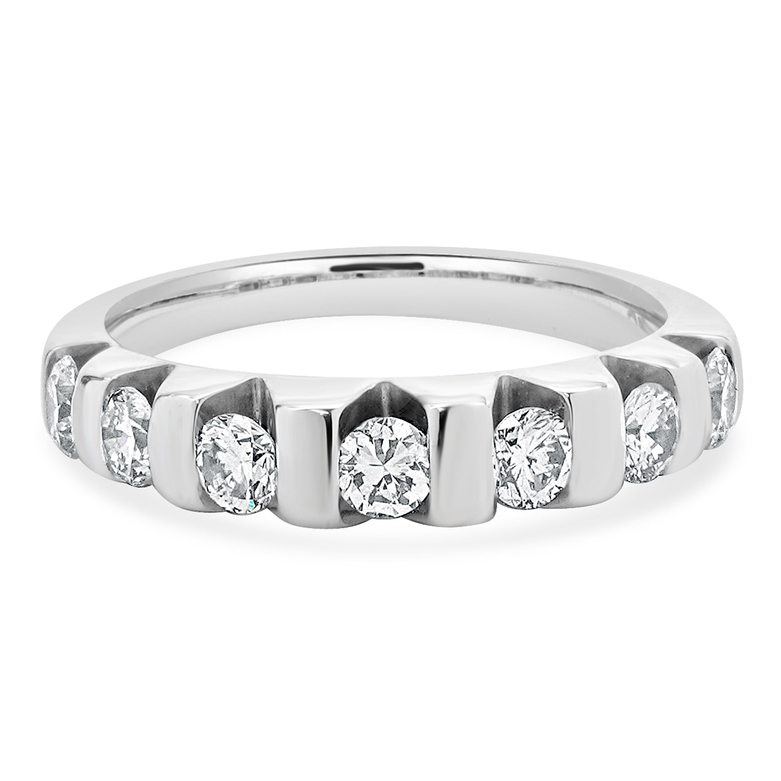 14 Karat White Gold Diamond Band For Sale