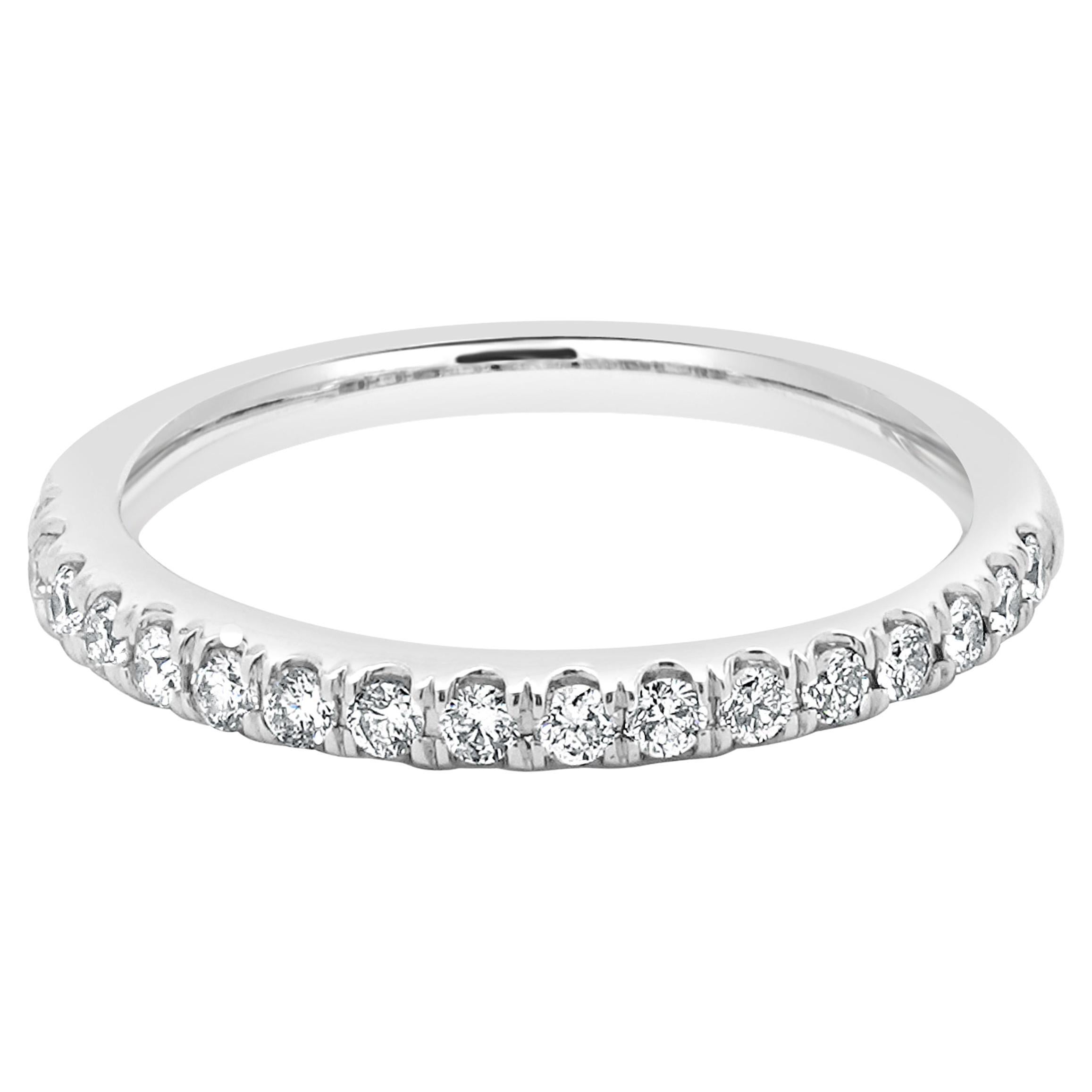 14 Karat White Gold Diamond Band For Sale