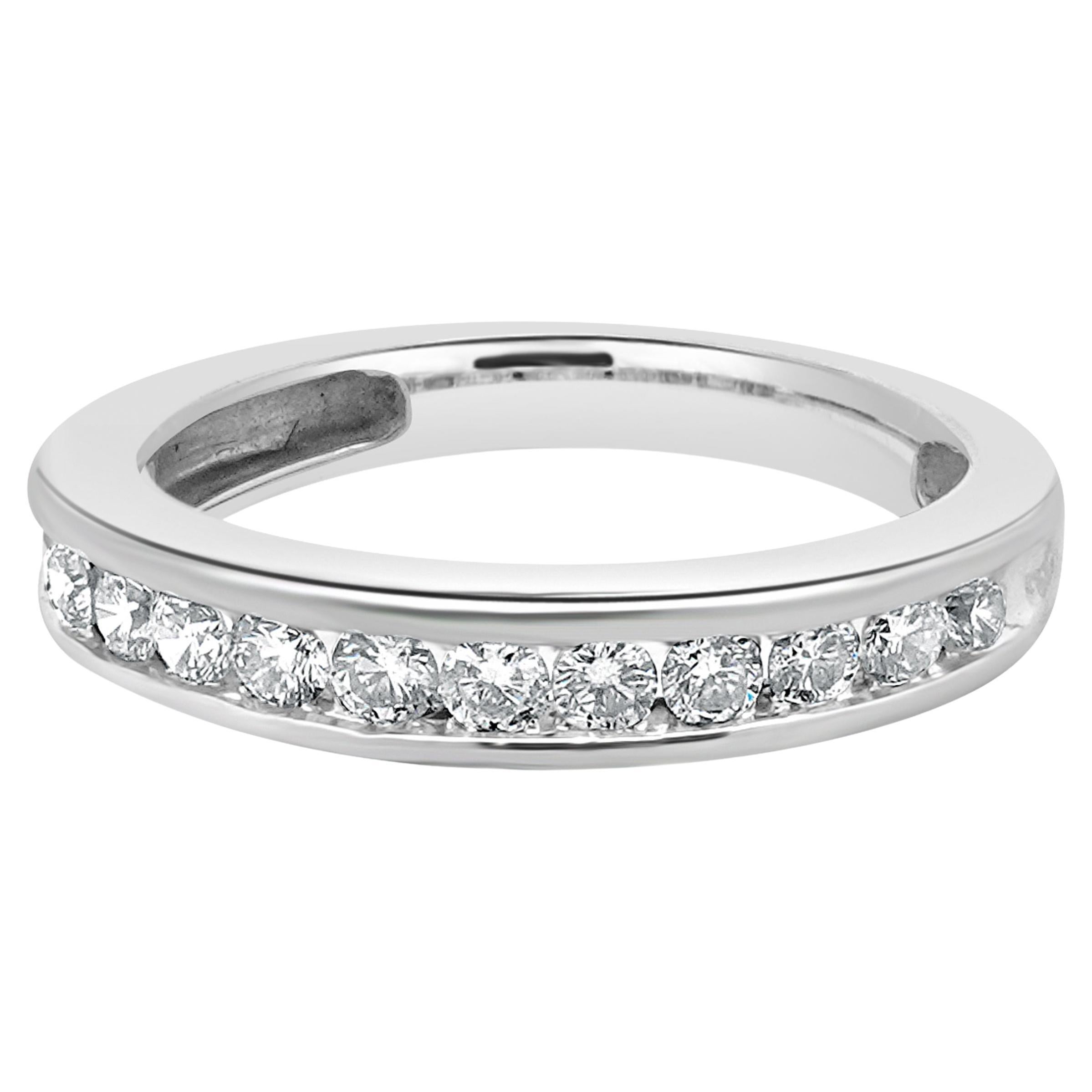 14 Karat White Gold Diamond Band