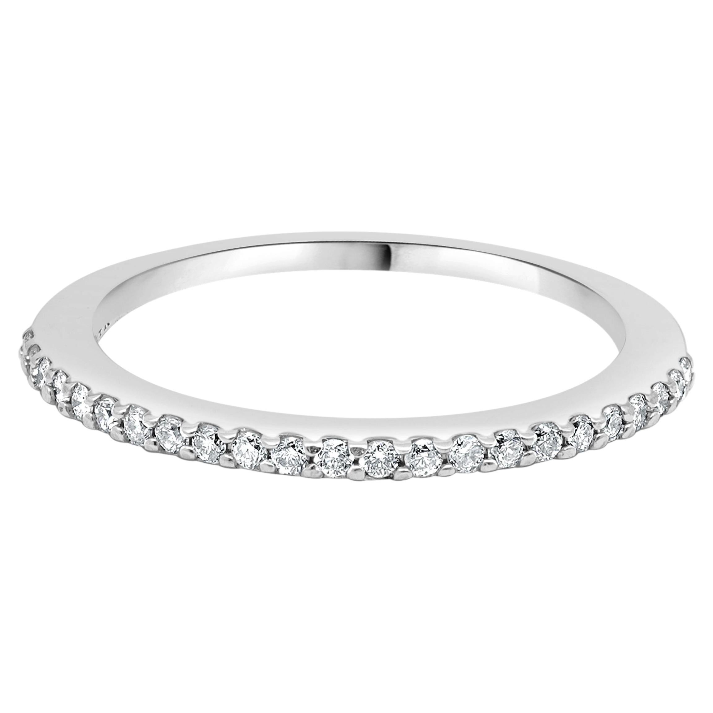 14 Karat White Gold Diamond Band