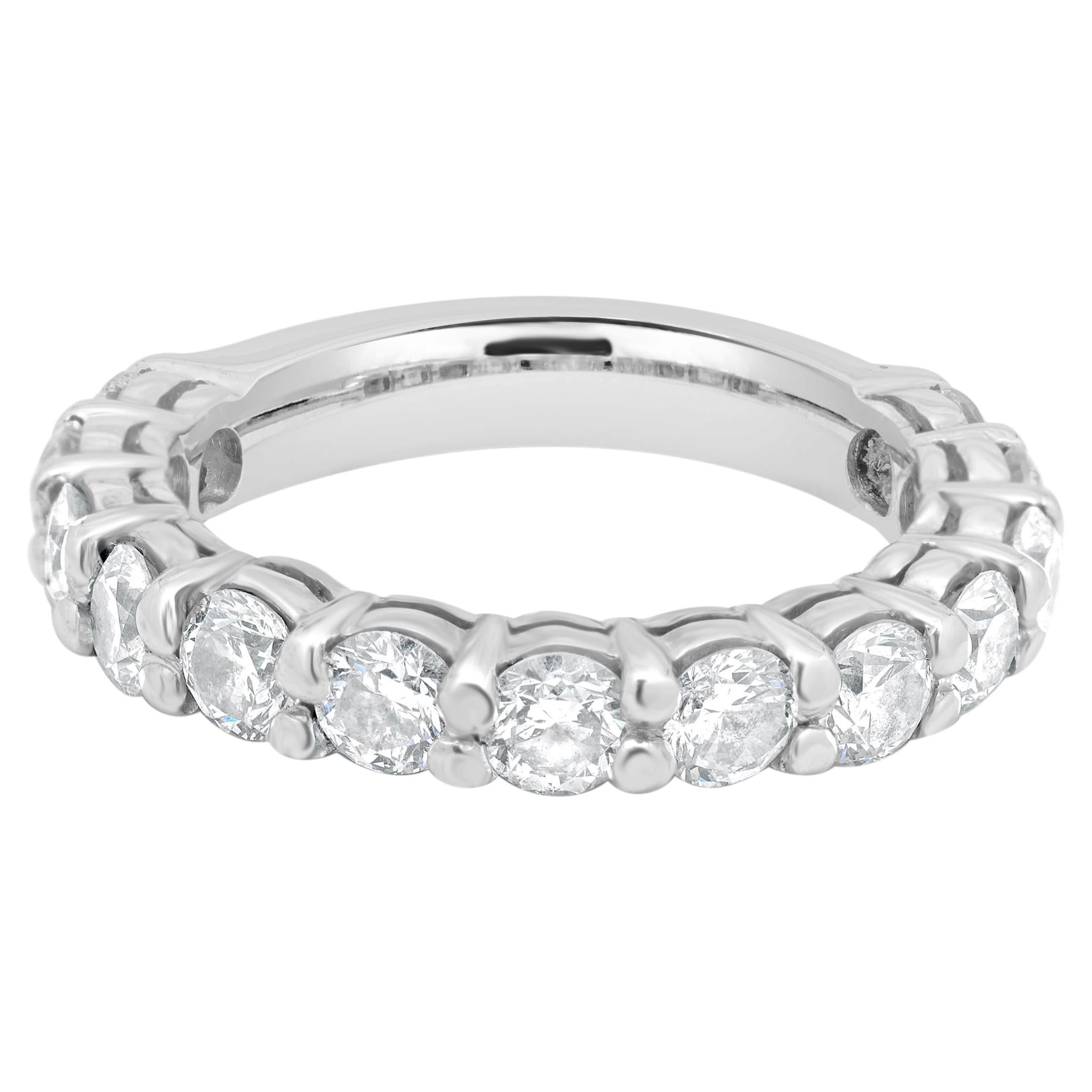 14 Karat White Gold Diamond Band