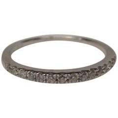 Retro 14 Karat White Gold Diamond Band Ring