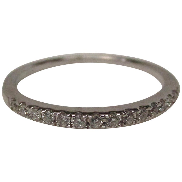 14 Karat White Gold Diamond Band Ring For Sale at 1stDibs