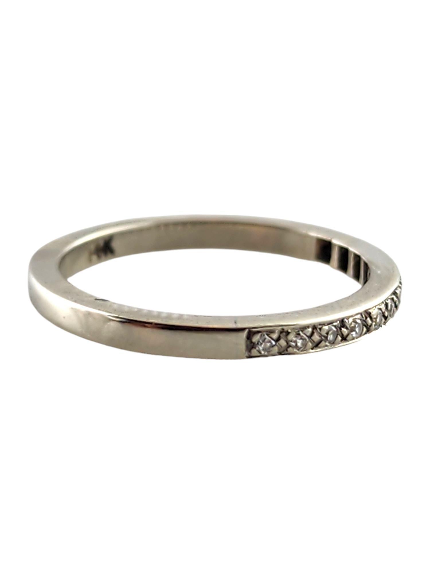Single Cut 14 Karat White Gold Diamond Band Ring Size 5.5 #18564 For Sale