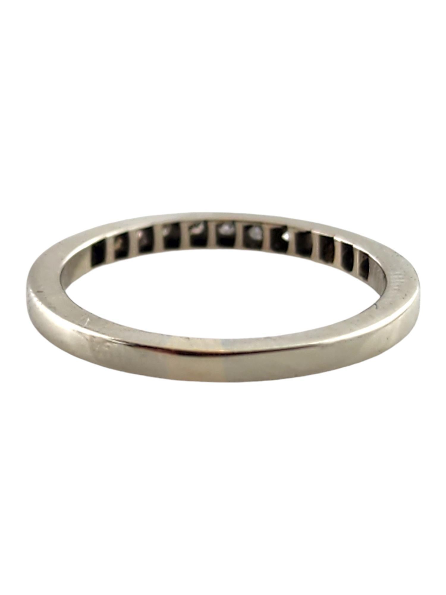 14 Karat White Gold Diamond Band Ring Size 5.5 #18564 In Good Condition For Sale In Washington Depot, CT