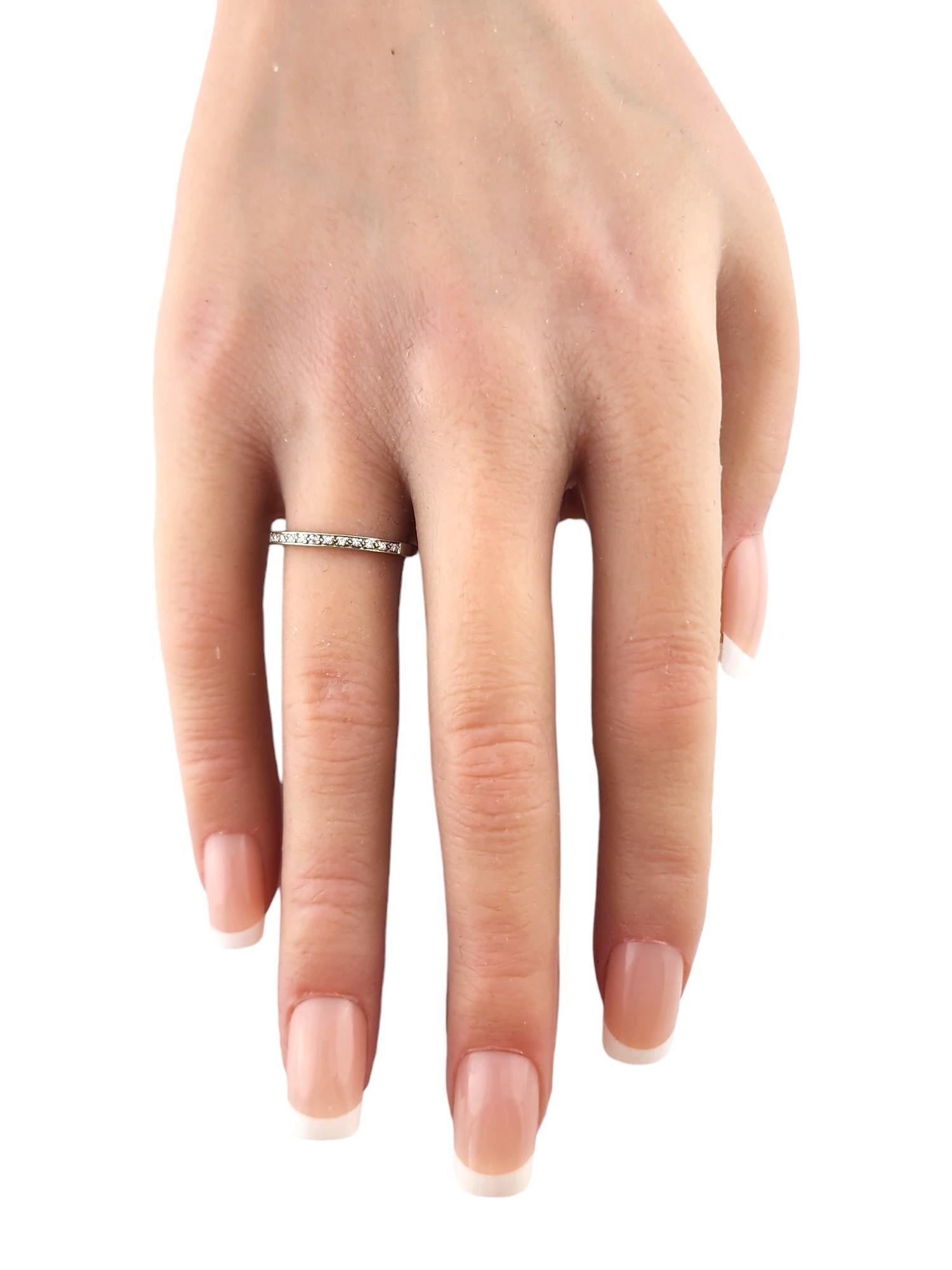 14 Karat White Gold Diamond Band Ring Size 5.5 #18564 For Sale 2