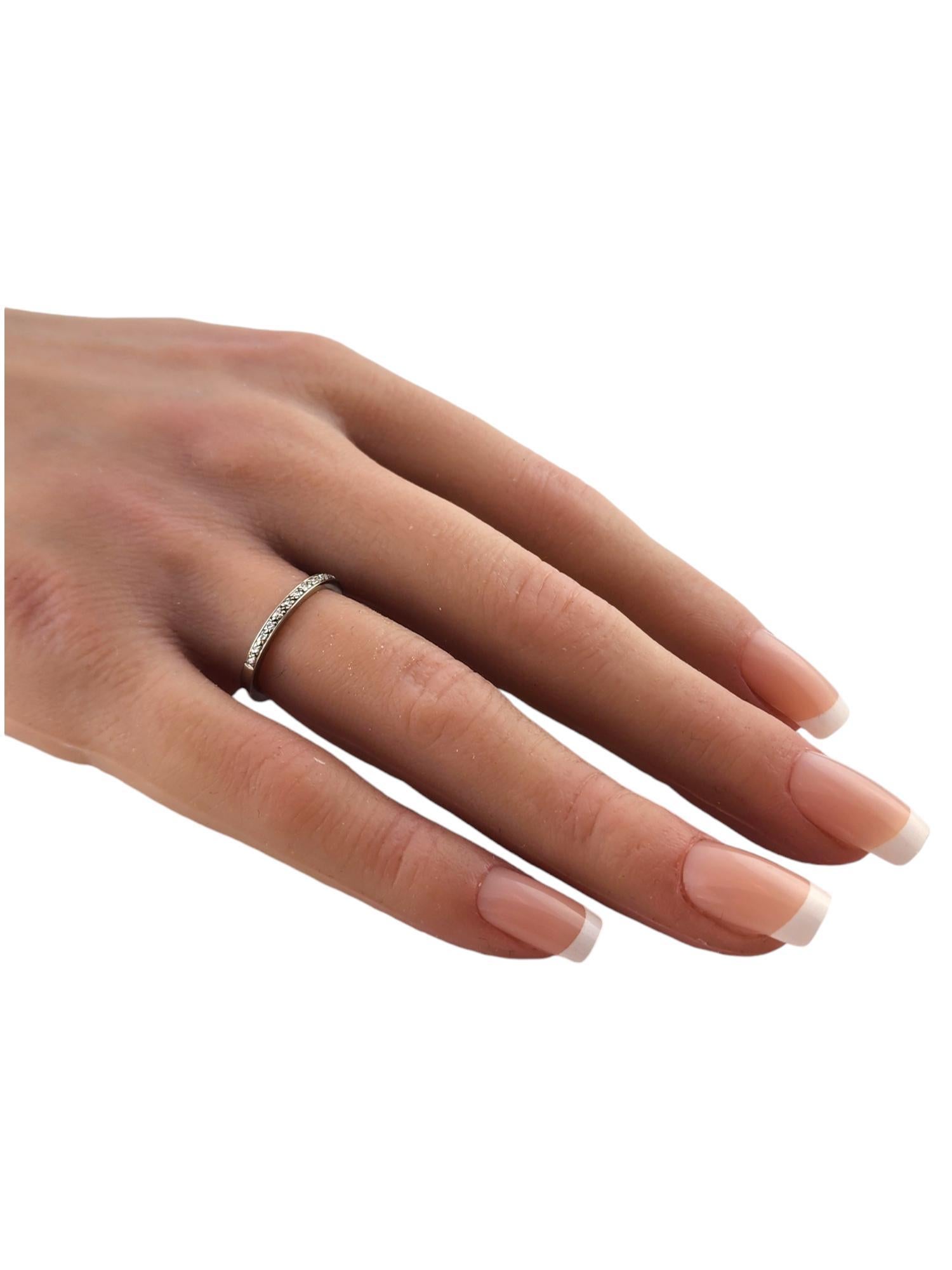 14 Karat White Gold Diamond Band Ring Size 5.5 #18564 For Sale 3
