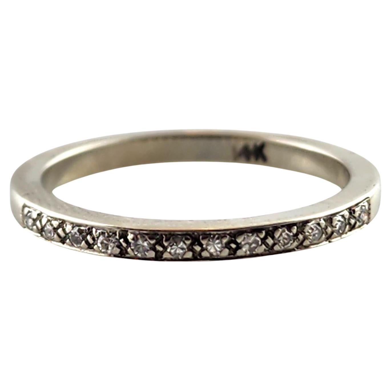 Anillo de oro blanco de 14 quilates con diamantes talla 5.5 #18564