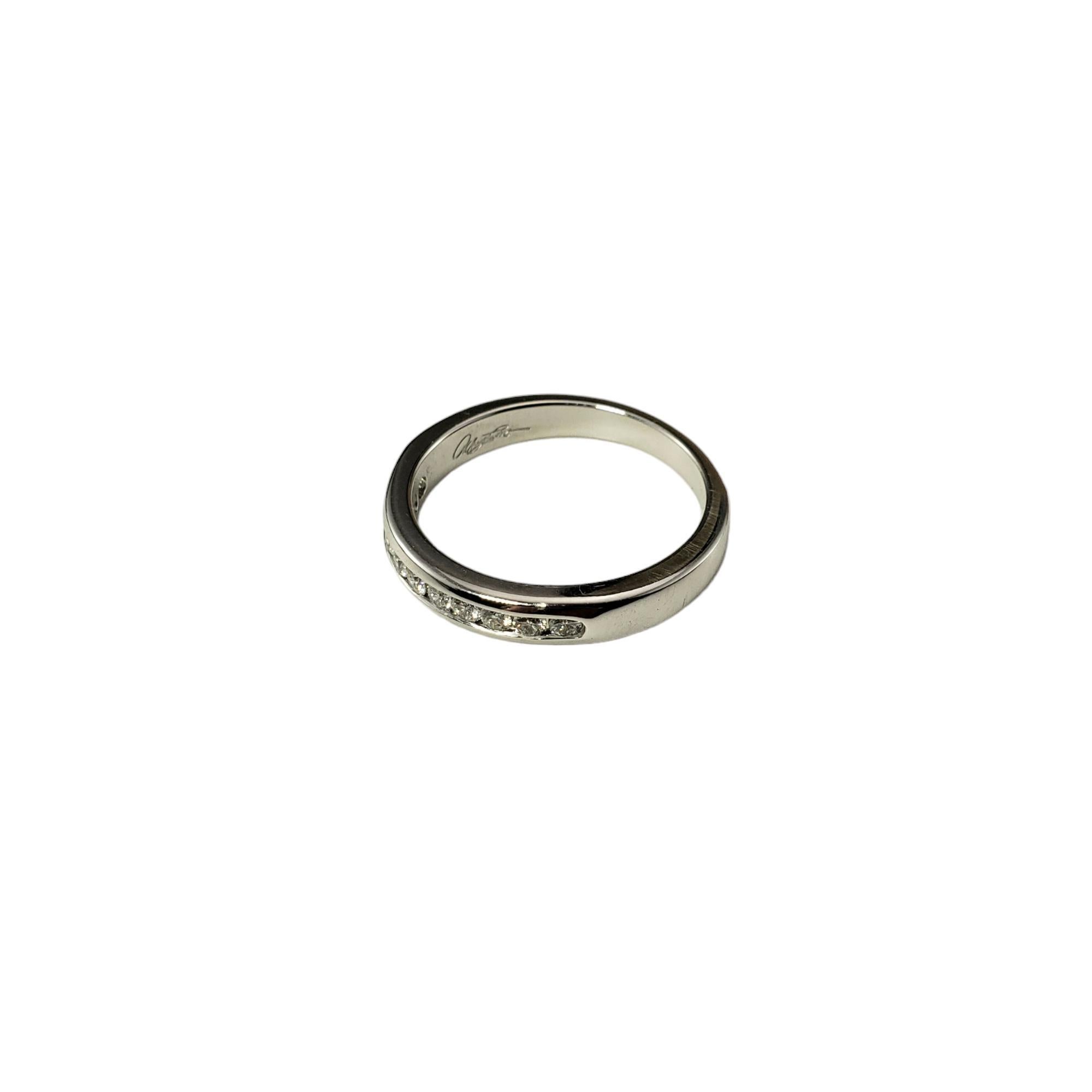 Women's 14 Karat White Gold Diamond Band Ring Size 6.5 #16337 For Sale