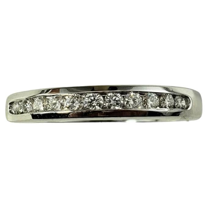 14 Karat White Gold Diamond Band Ring Size 6.5 #16337 For Sale
