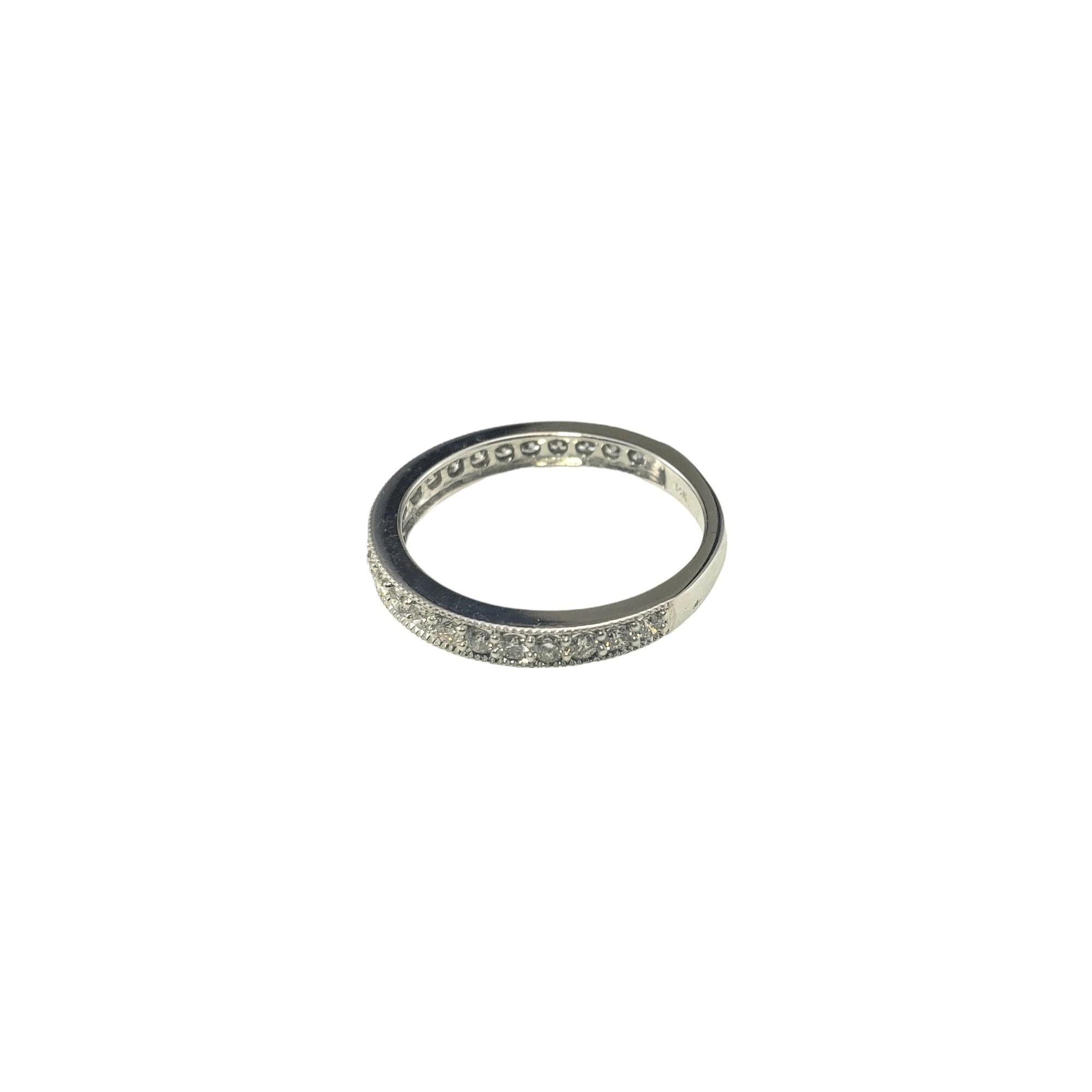 Taille brillant Bague jonc en or blanc 14 carats avec diamants taille 7 n°16829 en vente