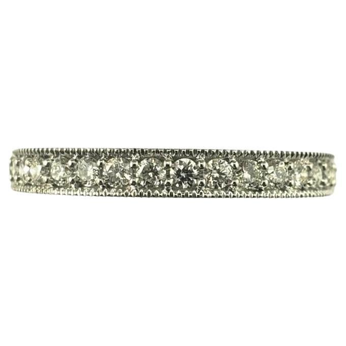 14 Karat White Gold Diamond Band Ring Size 7 #16829 For Sale