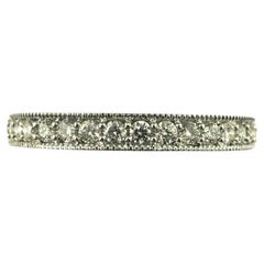 14 Karat White Gold Diamond Band Ring Size 7 #16829