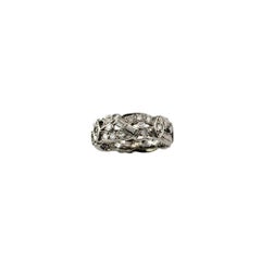 14 Karat White Gold Diamond Band Ring Size 7 #21455