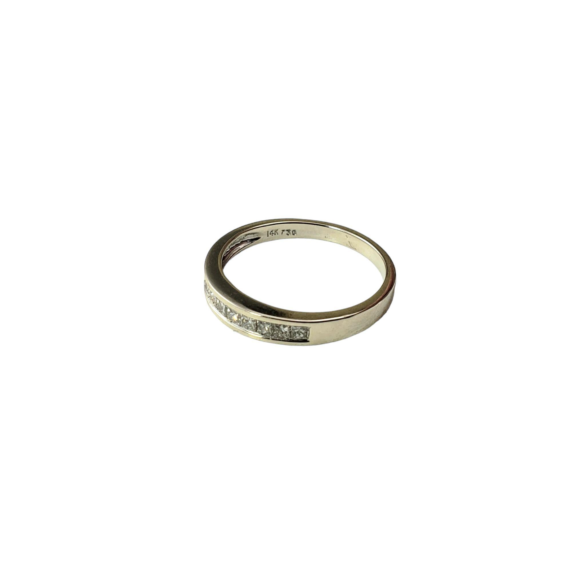 Princess Cut 14 Karat White Gold Diamond Band Ring Size 7-7.25 #18272 For Sale