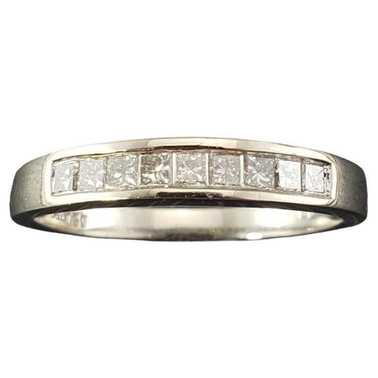 Anillo de oro blanco de 14 quilates con diamantes talla 7-7.25 #18272