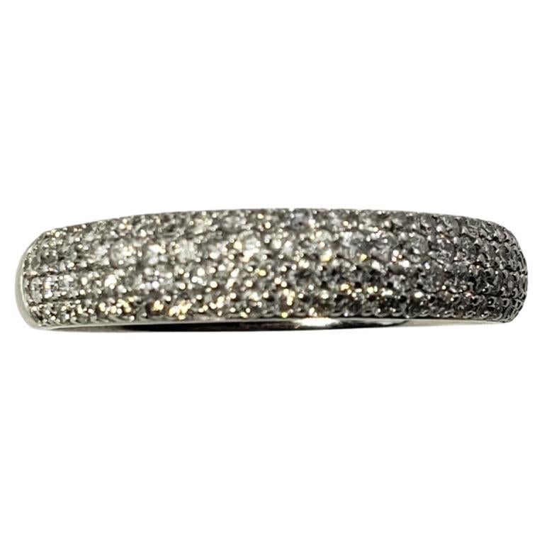 14 Karat White Gold Diamond Band Ring Size 7 For Sale