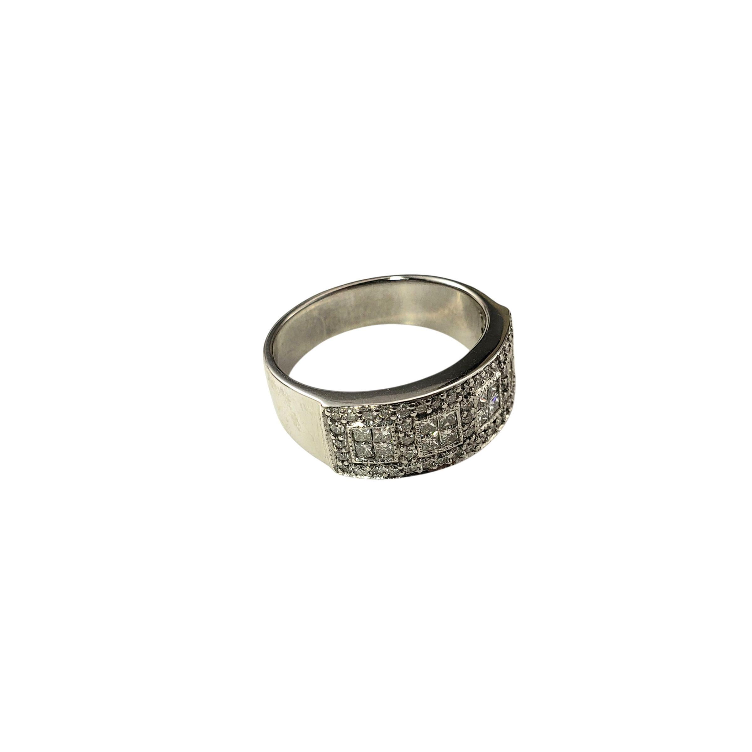 Taglio princess Anello con diamante in oro bianco 14 carati misura 7,25 #22809 in vendita