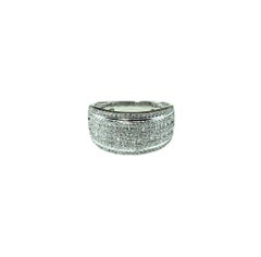 Anello con diamante in oro bianco 14 carati misura 7,5 #16617