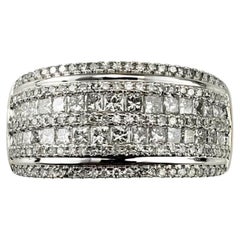 14 Karat White Gold Diamond Band Ring Size 7.5 #16617